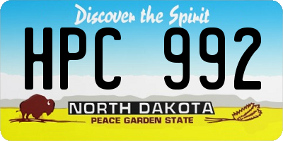 ND license plate HPC992