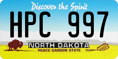ND license plate HPC997