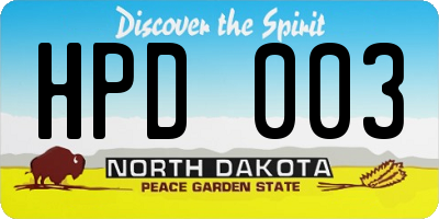 ND license plate HPD003