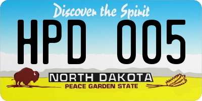 ND license plate HPD005
