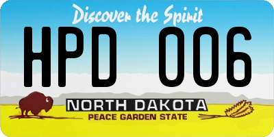 ND license plate HPD006