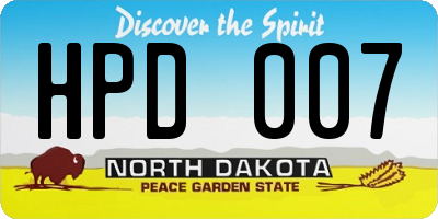 ND license plate HPD007