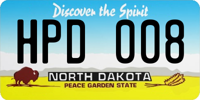ND license plate HPD008