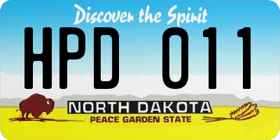 ND license plate HPD011
