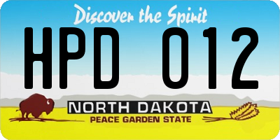 ND license plate HPD012