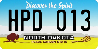 ND license plate HPD013