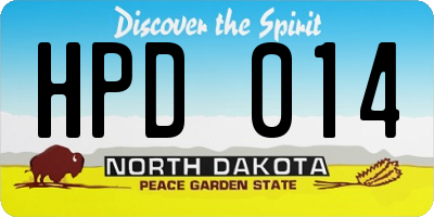 ND license plate HPD014