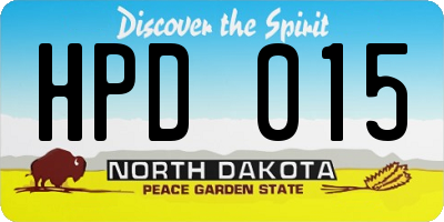 ND license plate HPD015