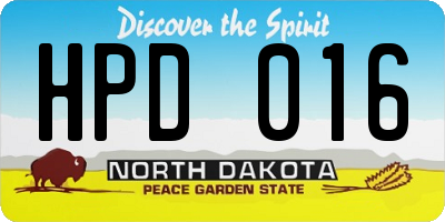 ND license plate HPD016