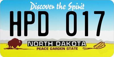 ND license plate HPD017
