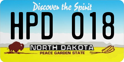 ND license plate HPD018