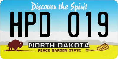ND license plate HPD019