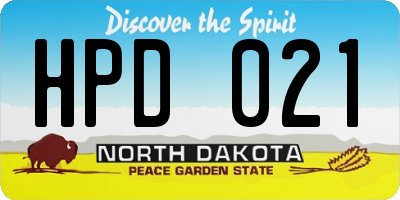 ND license plate HPD021
