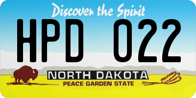 ND license plate HPD022
