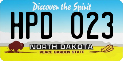 ND license plate HPD023