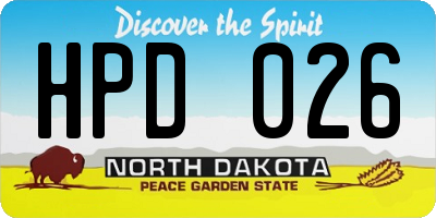 ND license plate HPD026