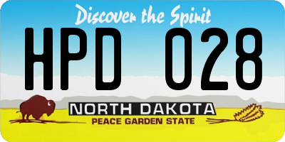 ND license plate HPD028
