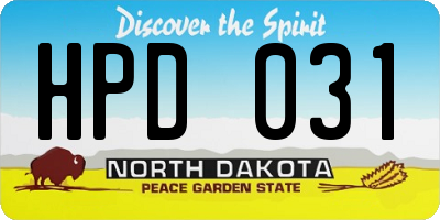 ND license plate HPD031