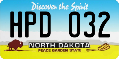 ND license plate HPD032