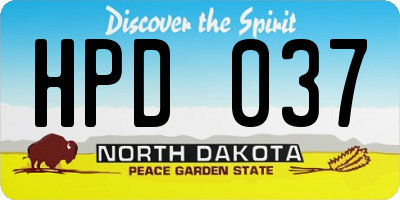 ND license plate HPD037