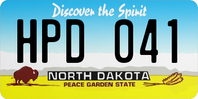 ND license plate HPD041