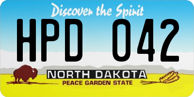 ND license plate HPD042
