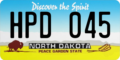 ND license plate HPD045