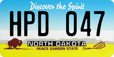ND license plate HPD047