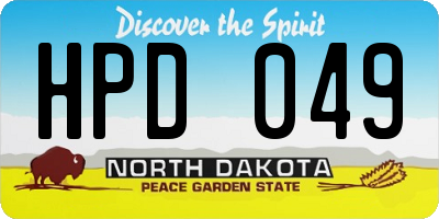 ND license plate HPD049
