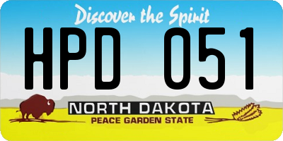 ND license plate HPD051