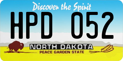 ND license plate HPD052