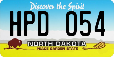 ND license plate HPD054