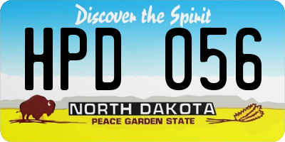 ND license plate HPD056