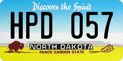 ND license plate HPD057