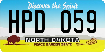 ND license plate HPD059