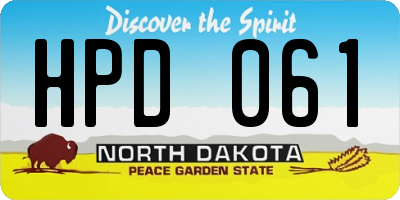 ND license plate HPD061
