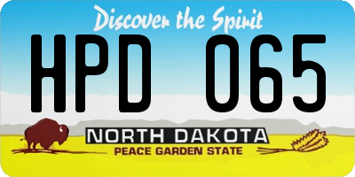 ND license plate HPD065