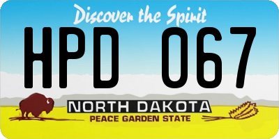 ND license plate HPD067