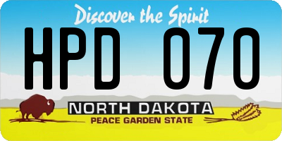 ND license plate HPD070