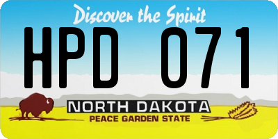 ND license plate HPD071