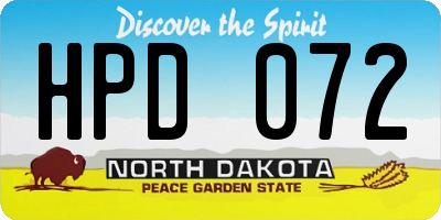 ND license plate HPD072