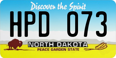 ND license plate HPD073