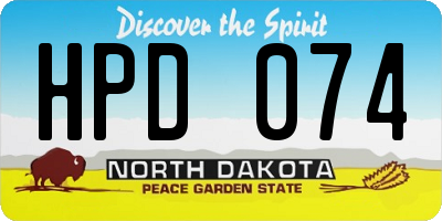 ND license plate HPD074