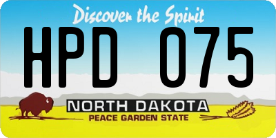 ND license plate HPD075