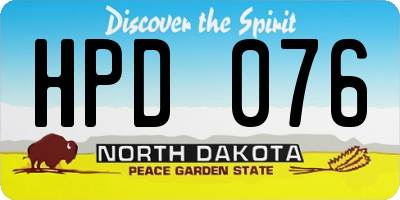 ND license plate HPD076