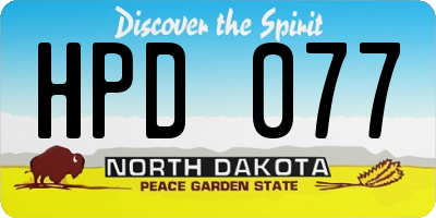 ND license plate HPD077