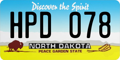 ND license plate HPD078