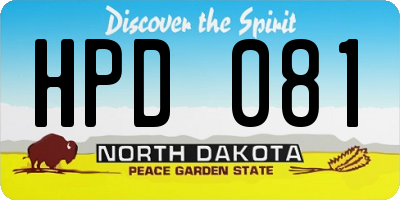 ND license plate HPD081