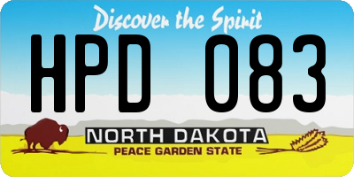 ND license plate HPD083