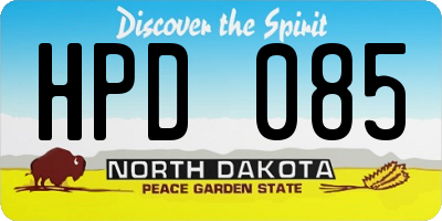 ND license plate HPD085